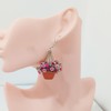 Hanging Plants Flower Petunia Wood Cut Cute Fun Drop Earrings