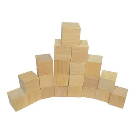 50 Pieces Blank Wooden Cubes - Wood Square Blocks - Unfinished Craft Wood Blocks for DIY Crafts Carving Art Supplies (0.59 x 0.59 x 0.59in)