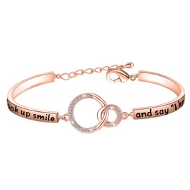 NA- in Memory of Bracelet Memorial Jewelry Sympathy Gift Remembering Loss of Loved One Gift Sometimes I Just Look Up Smile And Say I Know That Was You Rose Gold Bangle