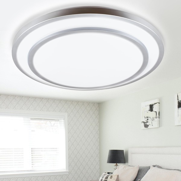 DLLT 48W Dimmable Led Flush Mount Ceiling Light with Remote-20 Inch Close to Ceiling Lights Fixture for Bedroom/Living Room/Dining Room Lighting, 3000K-6000K Color Changeable