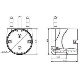 Schuko Adaptor 90° Space-Saving