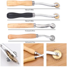 scalingscal Set of 4 Copy Wheels, Tailor Wheels, Sewing Pattern Wheel, Stainless Steel Marking Wheel, Sewing Pattern Wheel, Roulette Tool for DIY Leather Edging Crafts, Paper Fabric