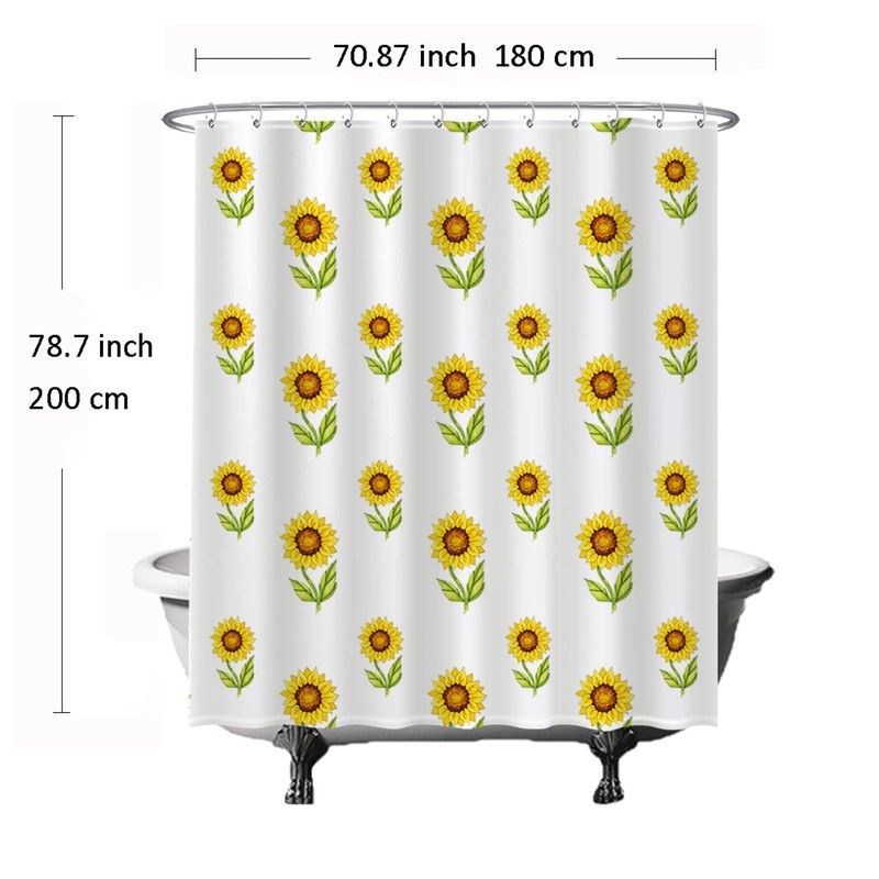 Ulticool Shower Curtain - Sunflower Sun Nature Happy - 180