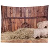CORFOTO Fabric 9x6ft Western Barn Backdrop Photography Hay Log Cabin