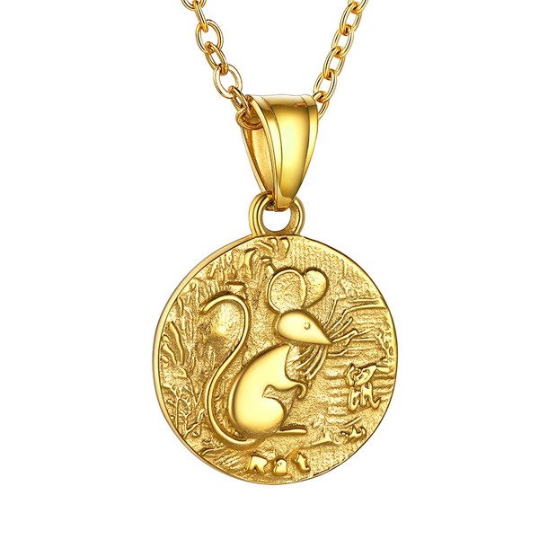 GOLDCHIC JEWELRY Gold Plated Chinese Zodiac Ronnie The Rat Pendant