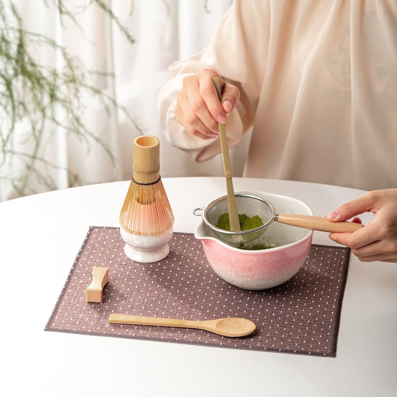 Veraelle Matcha Whisk Set, Handcrafted Crystalline Glaze Matcha Set, 8