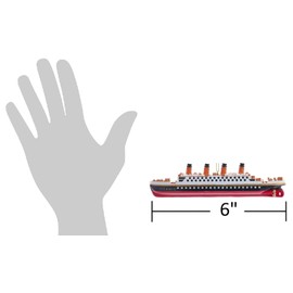 The Bridge Collection 6" Replica Titanic Ornament - Ocean Liner Christmas Tree Ornaments - Cruise Ship Ornament for Holiday Decor