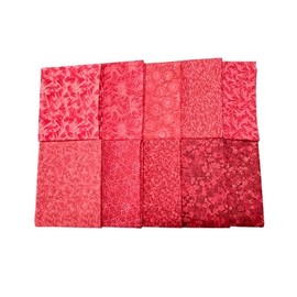 Fat Quarter Bundle Assorted Red Prints - 10 pcs