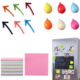 EUYKQNOI Magnetic Arrows, Pack of 12, 5.5 cm, Coloured Marking Arrows, Primary School Teacher Supplies, with 100 Sticky Notes, for Presentations, Office & Home
