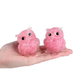 Sahoottie 2.4" Pink Owl Ornament Crystal Owl Decor Owl Gifts for Women Owl Lover Gifts Pink Gifts Pink Bedroom Decor Cute Desk Accessories Rose Quartz Owl Figurine