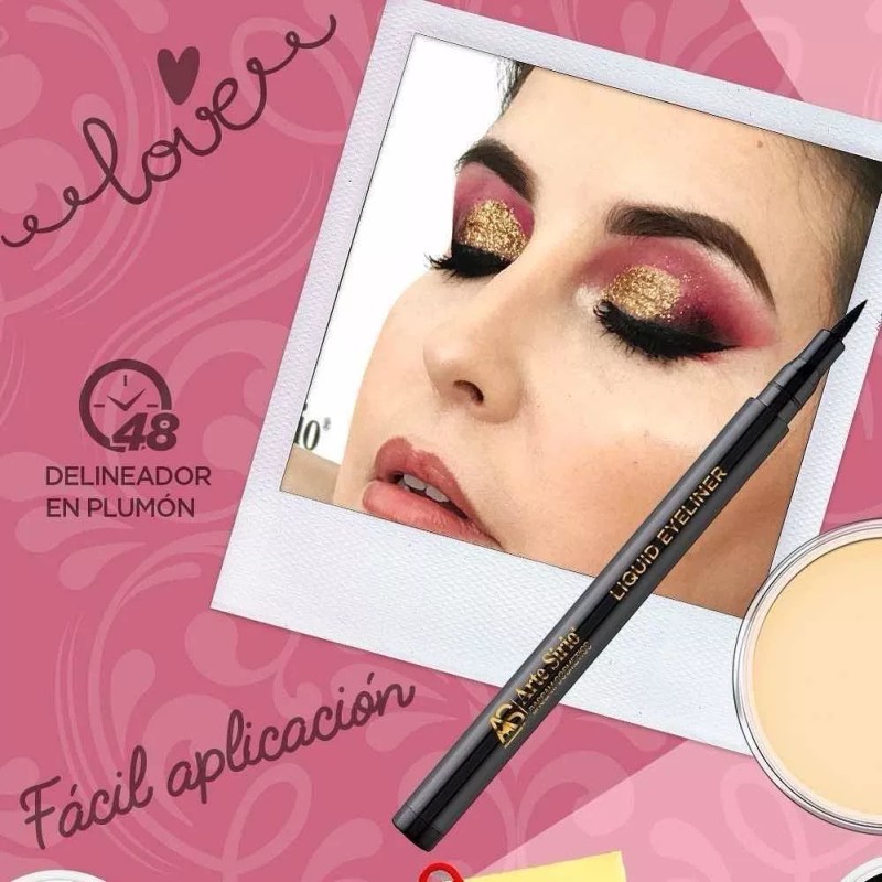 As bassam cosmetics Delineador En Plumón Resistente Al Agua Duración
