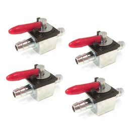 The ROP Shop | (4-Pack) FUEL SHUTOFF VALVE with 1/4" Steel Fittings for Scag 48568, PX48568