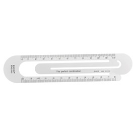 sourcing map Straight Ruler 12 cm Metric Aluminium Alloy Ruler Scale on Both Sides Hollow Paper Clip Design Bookmark Measuring Tool for Children's Studies Classroom Office Silver Tone