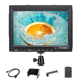 FEELWORLD FW759 7 Inch Camera DSLR Field Monitor Camera Full HD Focus Video Assist 1280 x 800 IPS with 4K HDMI Input Output Supports German Language Setting