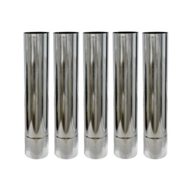 Wood Stove Pipe 2.36" Stainless Steel Chimney Flue 5 pcs Extension Stovepipe for Outdoor Camping