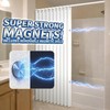 AJAZZ Magnetic Folding Shower Curtains Fabric Polyester Material Waterproof Shower