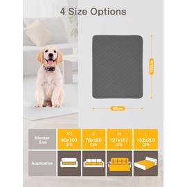 HezzLuv Waterproof Dog Blanket, Soft Bed Cover Pet Blankets Anti-Slip Mat Furniture Protector, Washable, Scratch-Proof, Pet Fur Resistant for Puppy Large Pets Dogs Cats(80x100cm)