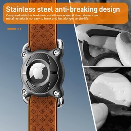 SWOXINGO AirTag Dog Collar Holder Waterproof with Stainless Steel Anti-Breaking Leg,Fits Up to 1.2inch Collars.