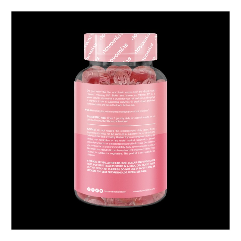 Novomins Biotin Peach-Flavoured Biotin 60 Gummies