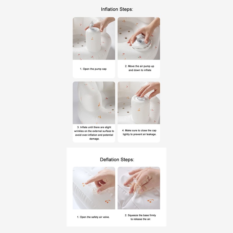 Baby Inflatable Seat with Air Pump Back Portable Safe Soft