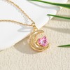 YONVUN Crystal Zircon Moon Heart Pendant Crescent Necklace | Plated