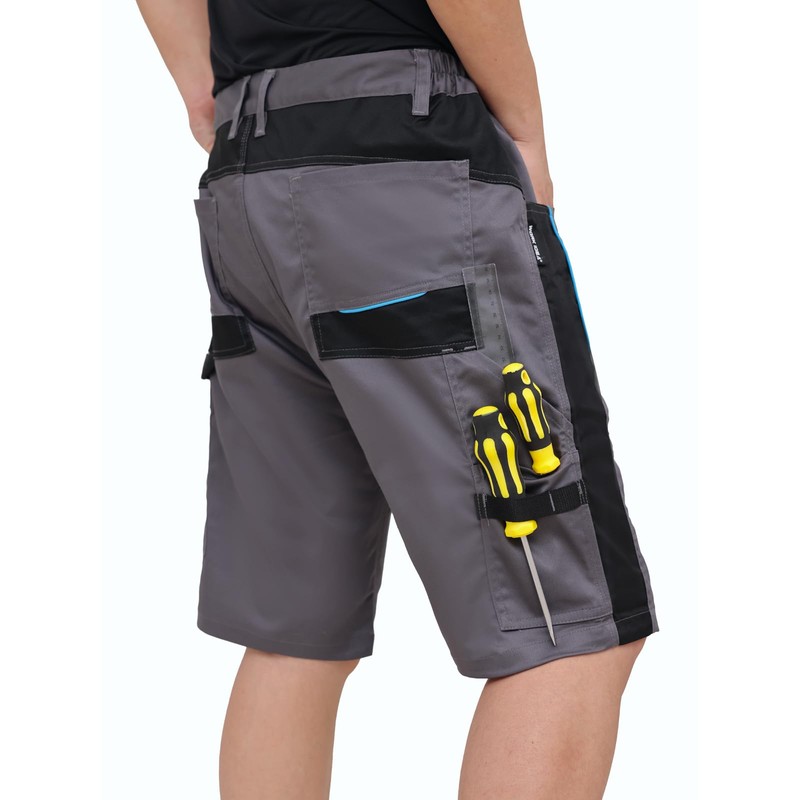 WORK IDEA Men's Stretch Work Shorts with Numerous Pockets and