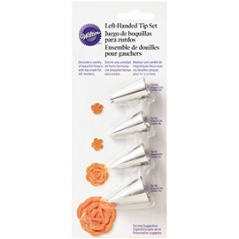 Wilton Specialty Piping Tip Set, Left Handed, 4 pieces