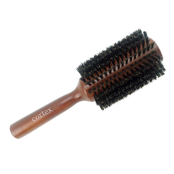 Cortex Professional 100% Boar Bristle Round Hair Brush - For Women and Men, For All Hair Types, Round Boar Hair Brush, Natural and Soft Hair Brush - Red Wood 2.4'', Add Texture & Shine for hair