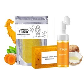 Turmeric Wash and Care two PieceSet, TurmericCleansing Mousse, Turmeric SoapFacial Cleansing Skincare FacialCleansing Cleanser Facial Wash:_3pcs(Facial cleanse + turmerictablets+soap)