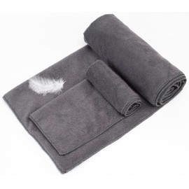 LUKCHE Yoga Towel, Non Slip Hot Yoga Mat Towel with Corner Pockets, Sized 25"x73", 100% Microfiber Sweat Absorbent, Perfect for Hot Yoga, Bikram, Pilates and Yoga Mats (Grey)