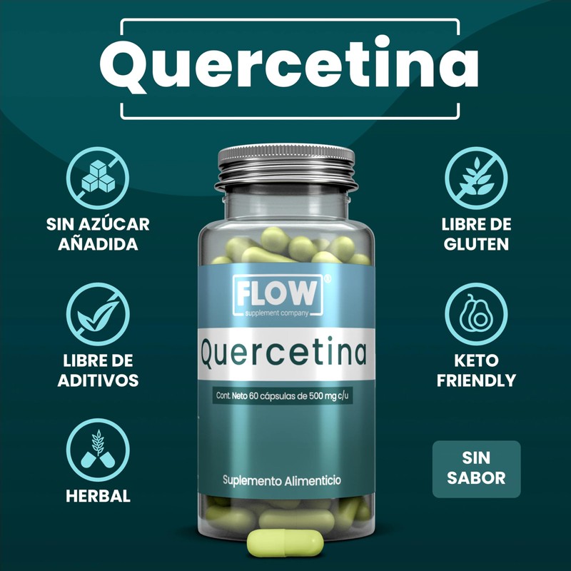 FLOW/Quercetina/Suplemento Alimenticio/Presentación Tripack/Cápsulas