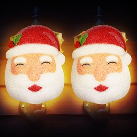 2pcs Christmas Snowman Porch Light Covers, Outdoor Santa Claus Lamp Shade Outside Holiday Decoration Festival Supply for Yard Garage Door