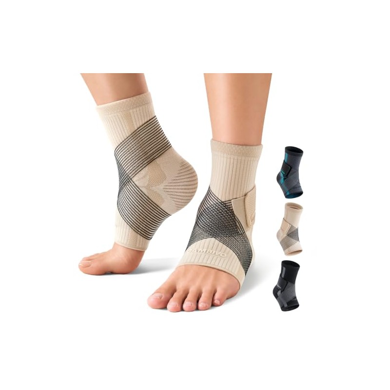 CAMBIVO 2 Pack Ankle Support Brace, Plantar Fasciitis Support