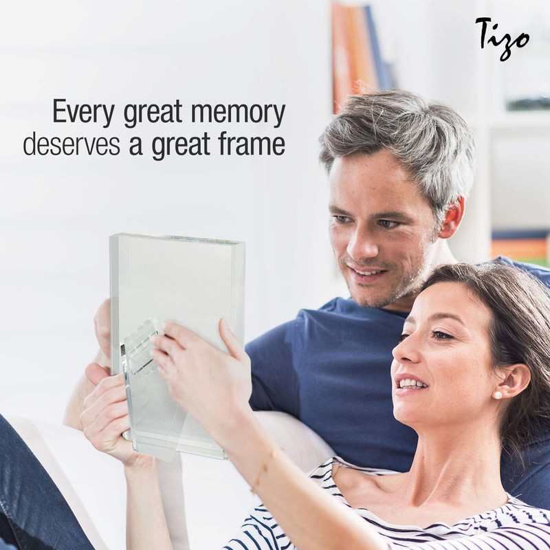 Tizo 5x7 Designer Lucite Picture Frame, 1 Inch Thick with
