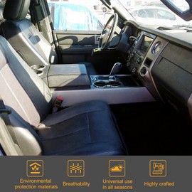 Priprilod Perforated Black Leather Passenger Side Bottom Replacement Seat Cover Compatible with Ford Expedition Limited 2007 2008 2009 2010 2011 2012 2013 2014