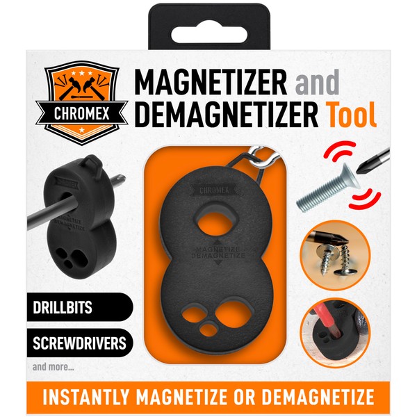 Magnetizer Demagnetizer Tool for Screwdrivers and Bits with Carabiner Hook