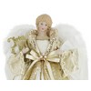 14" Inch Standing Sequin Sash Golden Harp Angel Christmas Tree