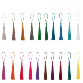 Mini-Quasten, seidig-weich, handgefertigt, inkl. Schlaufen, zur Schmuckherstellung, für DIY-Projekte, als Lesezeichen, 20 Farben zu je 5 Stück, insgesamt 100 Stück