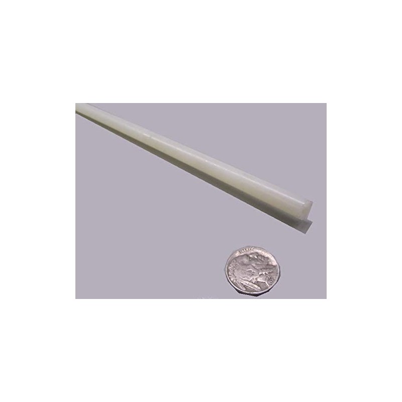 Natural Nylon Extruded Round Rod .375" (3/8") x 5 Ft