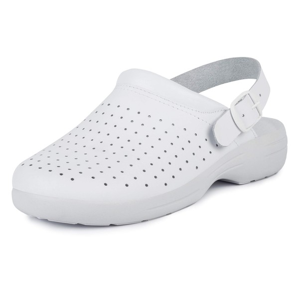 Jürgen Hirsch Women's Clog Soft 04 Leather Non-Slip Soft Footbed