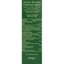 AMISA Organic Gluten Free Quiona Fibre Plus Crispbread 100g (PACK OF 1)