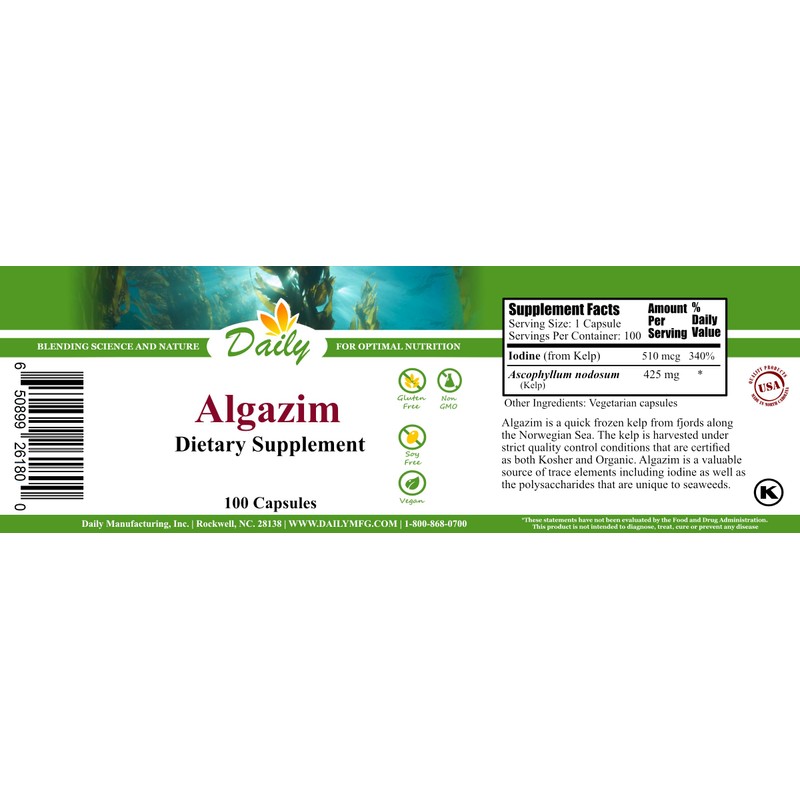 Daily Manufacturing Algazim™ (Iodine & Ascophyllum Nodosum from Norwegian Kelp)