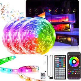 GANZQH Music Sync Color Changing Led Lights for Bedroom 300ft (3 Rolls of 100ft), LED Strip Lights with Remote and App Control, Led Light Strip for Room, Christmas, Home Decor