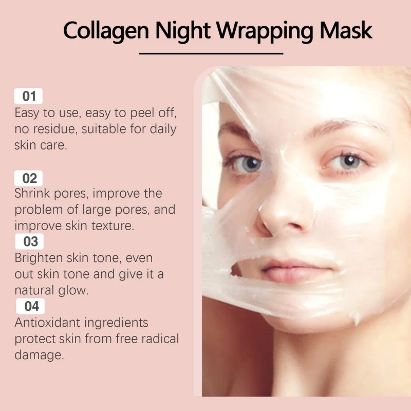 Máscara De Colágeno Para Envolver La Noche, Máscara Exfolian