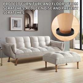 Φ 63 mm Non Slip Furniture Pads for Hardwoods Floors, 2.5” Furniture Coasters - 8 PCS Round Rubber Non Skid Furniture Caster Cups, Anti Slide Furniture Feet Floor Protectors for Bed Stoppers (Black)