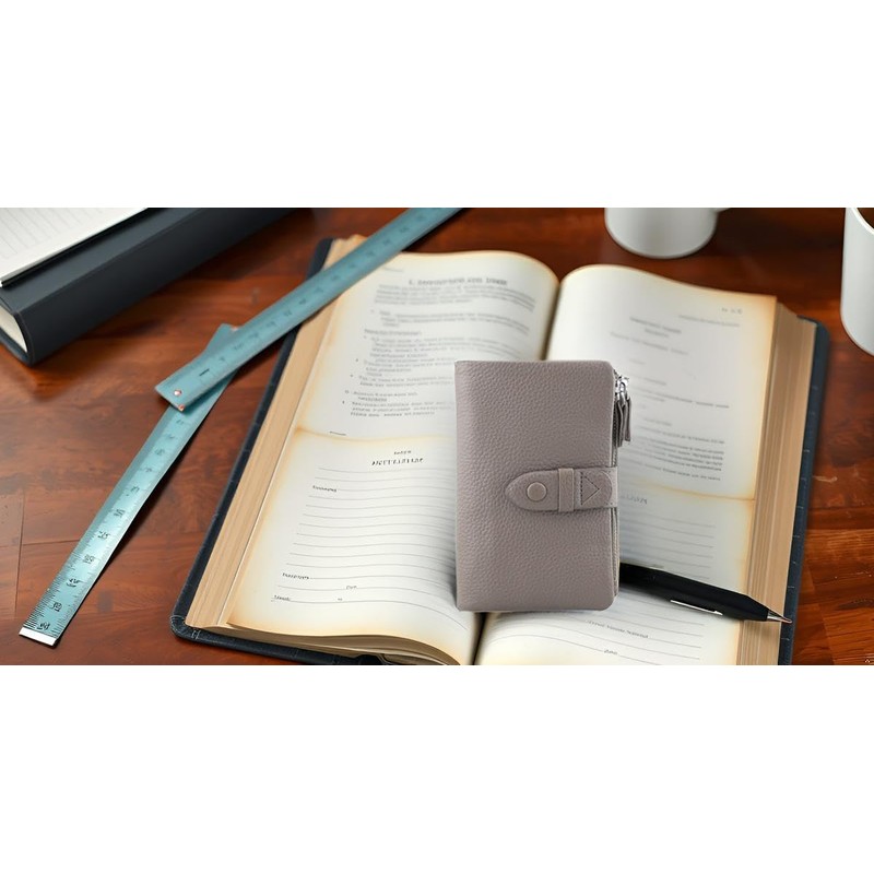 F.ZH Women's Bi-Fold Wallet, Genuine Leather, Large Capacity, Includes Coin