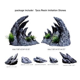 AWXZOM “Soul Valley” Aquarium Ornaments Aquarium Decoration Model Kits, Include 7 pcs Resin Imitation Stone