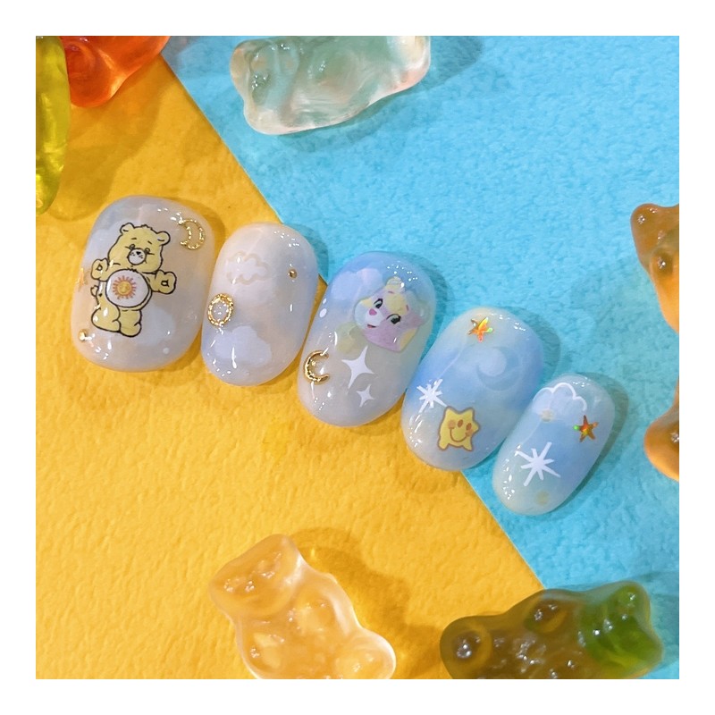 ☁Cloud Bear☁Handmade Nail Tips - Square / ☁구름곰돌이☁수제네일팁 - 스퀘어