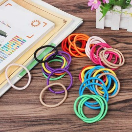 50 PCS Multi Colored Thick Elastic Hair Band-Snag Free Elastics Hair Ties-Thick Hair Ponytail Bobbles- Snag-free elastic mini Baby tie Hair band Holders for Women Girls
