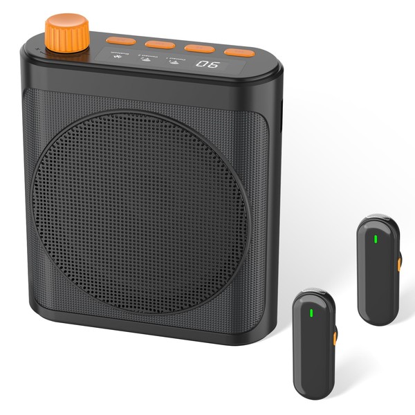 Original Voice Amplifier for Teachers Speaking: Personal 2 Microphones Rechargeable